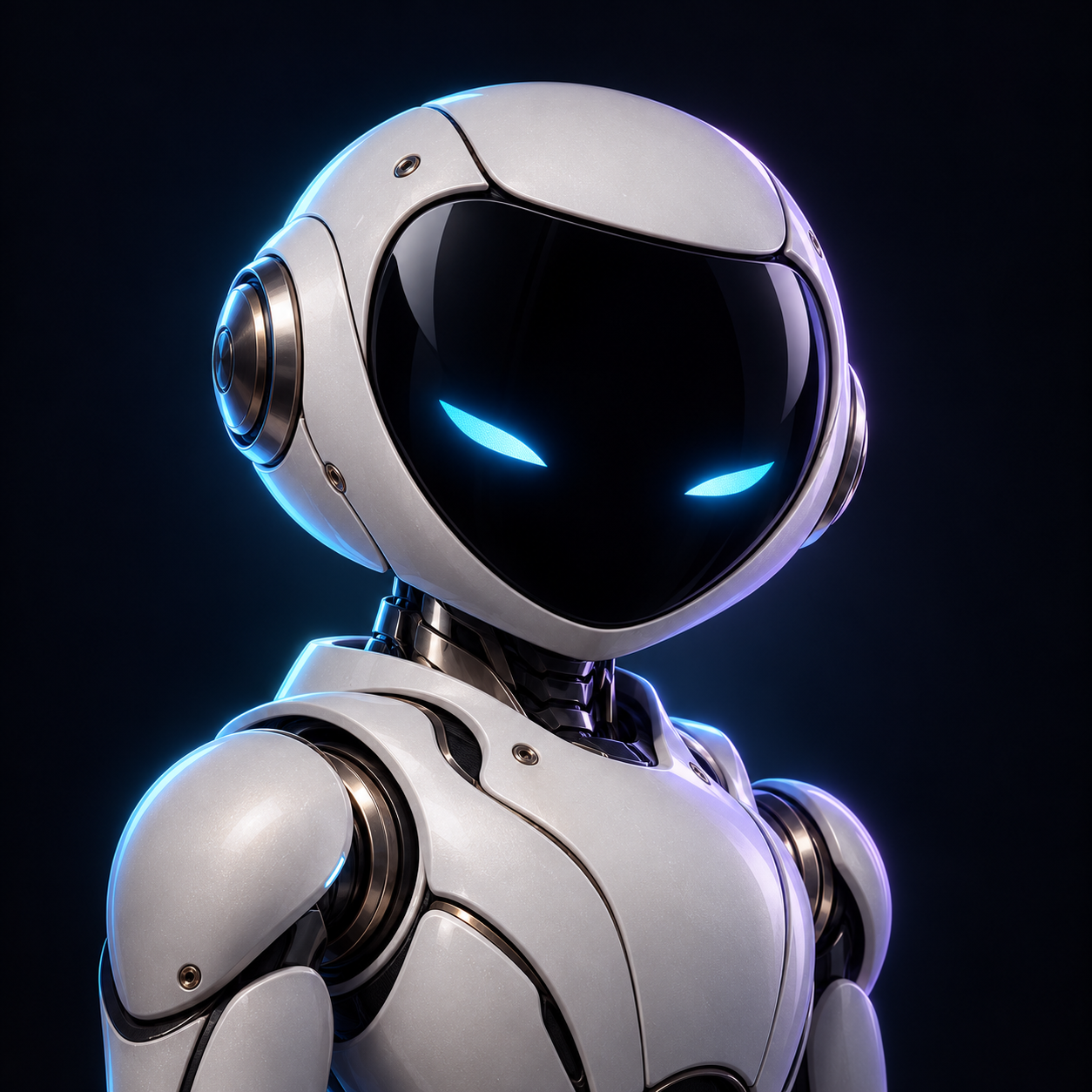 Edge, the ceramic and titanium agent with cyan eyes